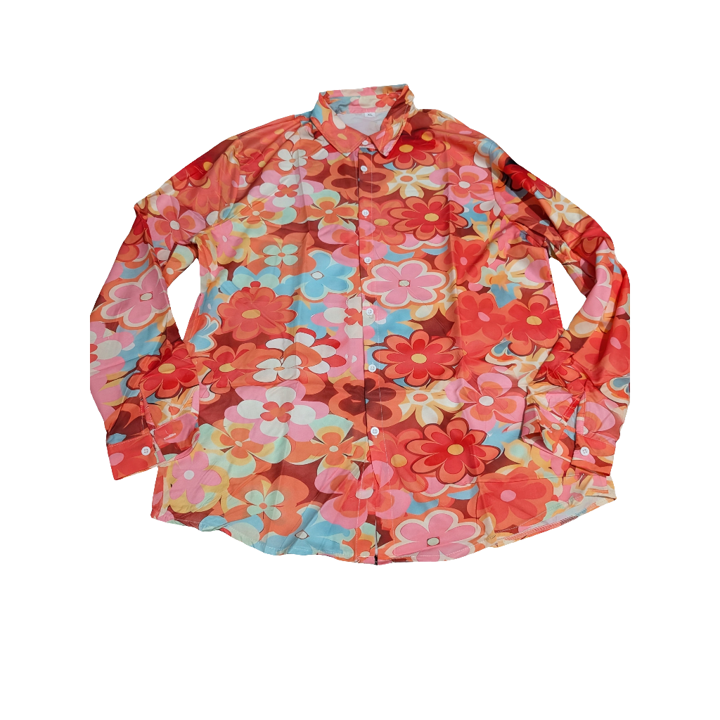 Men's hippy hippie 60s 70s shirt fancy dress costume outfit party