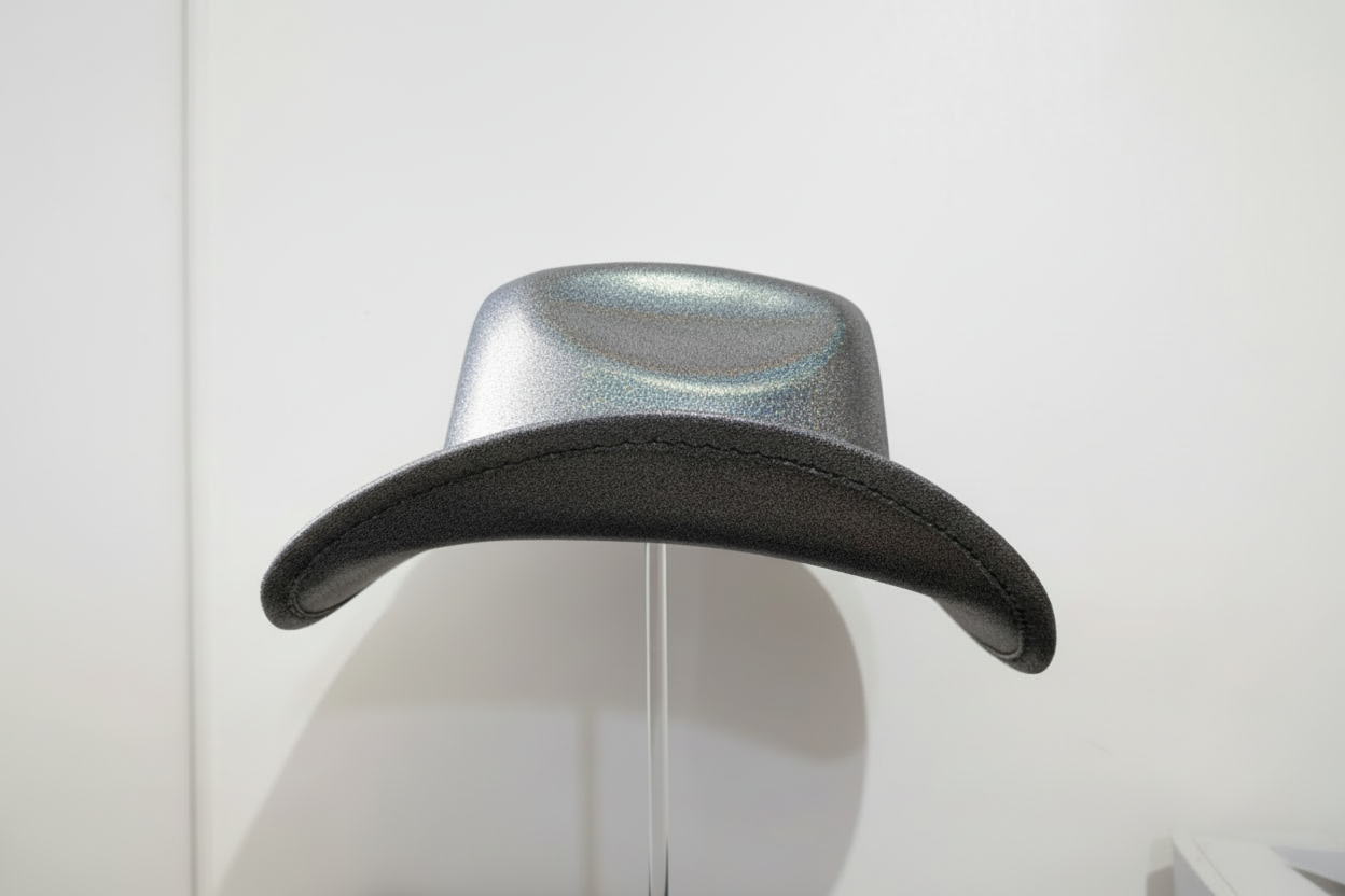 Stunning shiny black cowboy cowgirl hat fancy dress rodeo western festival party