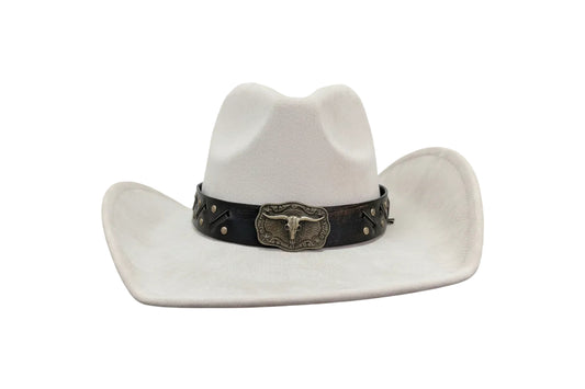 Beige pale cowboy cowgirl hat fancy dress bull