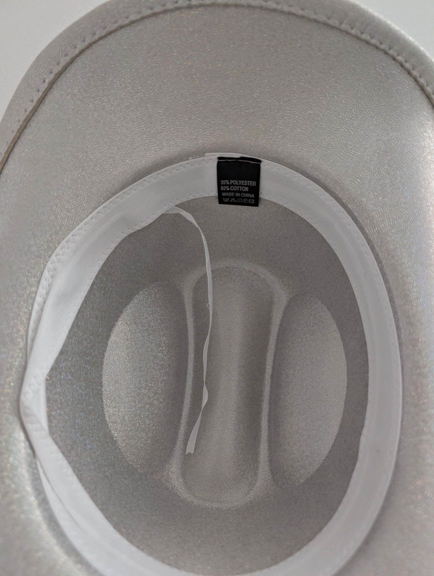 Stunning shiny silver cowboy cowgirl hat fancy dress rodeo western festival party