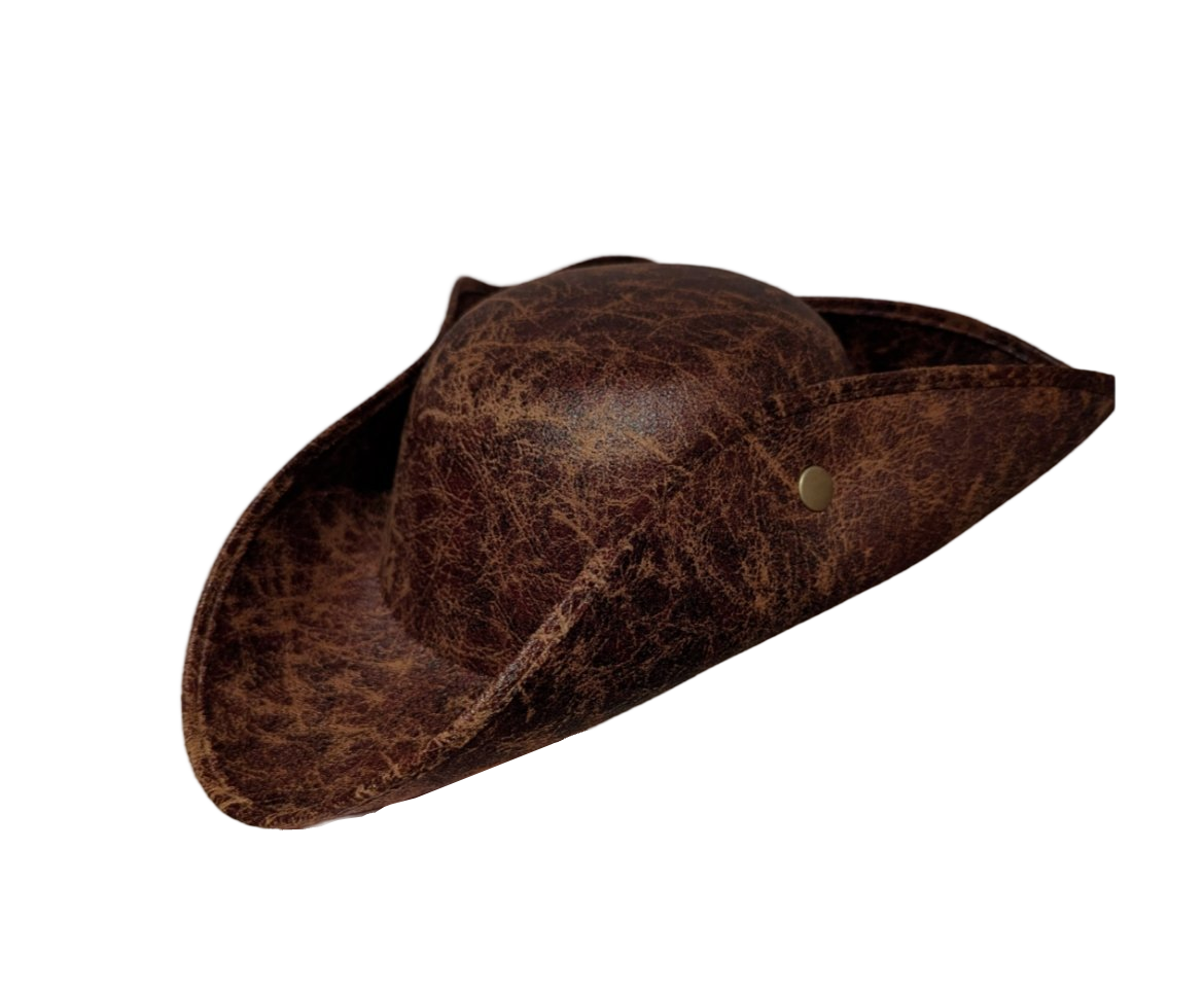 Adults one size brown pirate hat fancy dress carribean