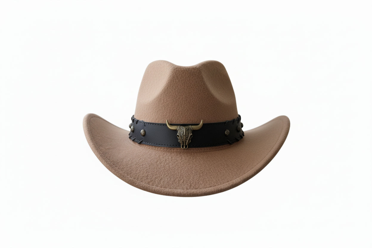 Light brown western fedora hat fancy dress cowboy Indiana festival party western rodeo