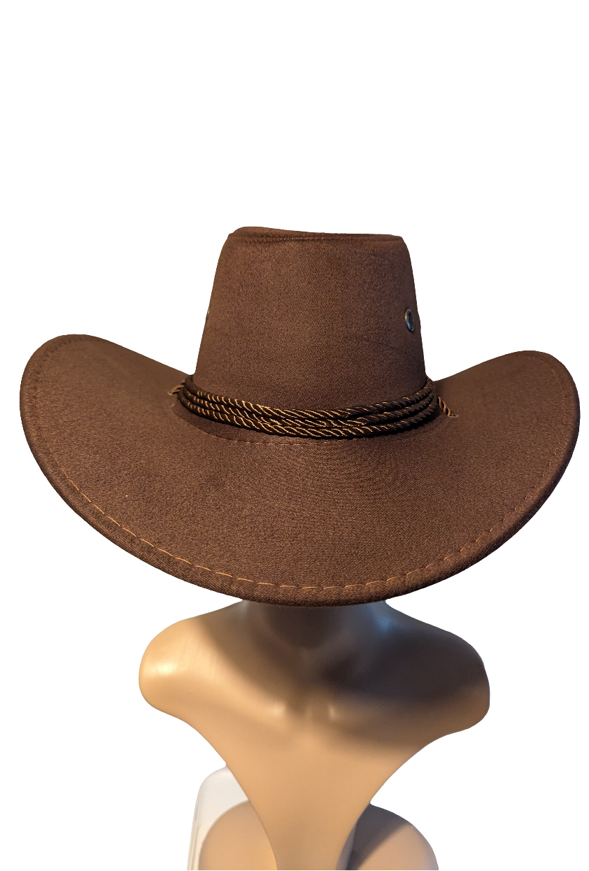 dark brown cowboy hat mens unisex fancy dress western Texas Indiana Jones stag festival