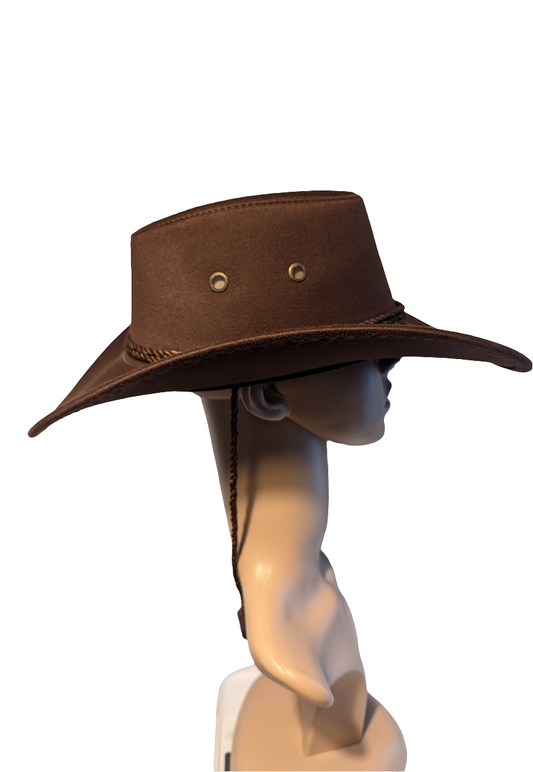 dark brown cowboy hat mens unisex fancy dress western Texas Indiana Jones stag festival