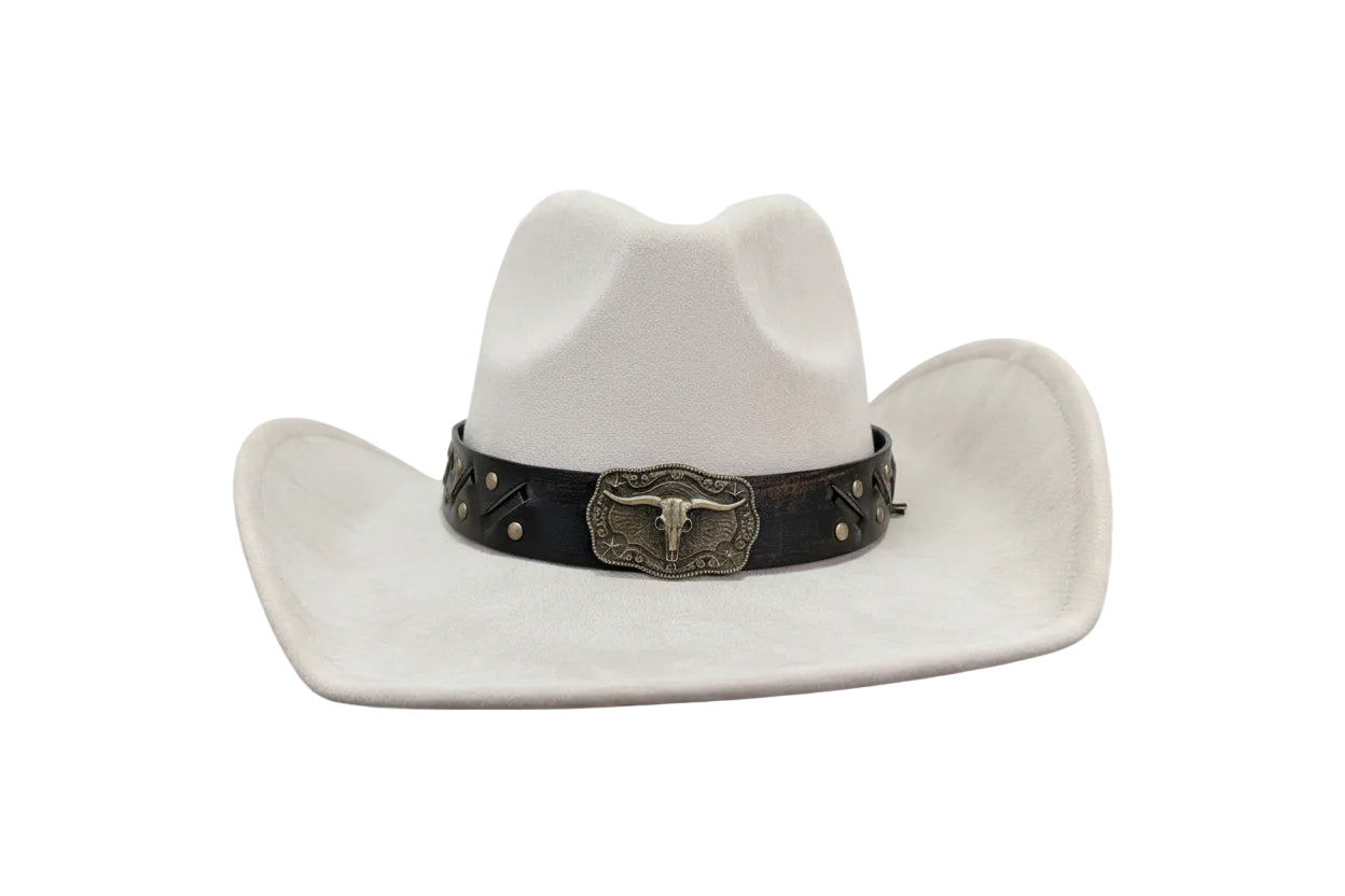 Beige pale cowboy cowgirl hat fancy dress bull