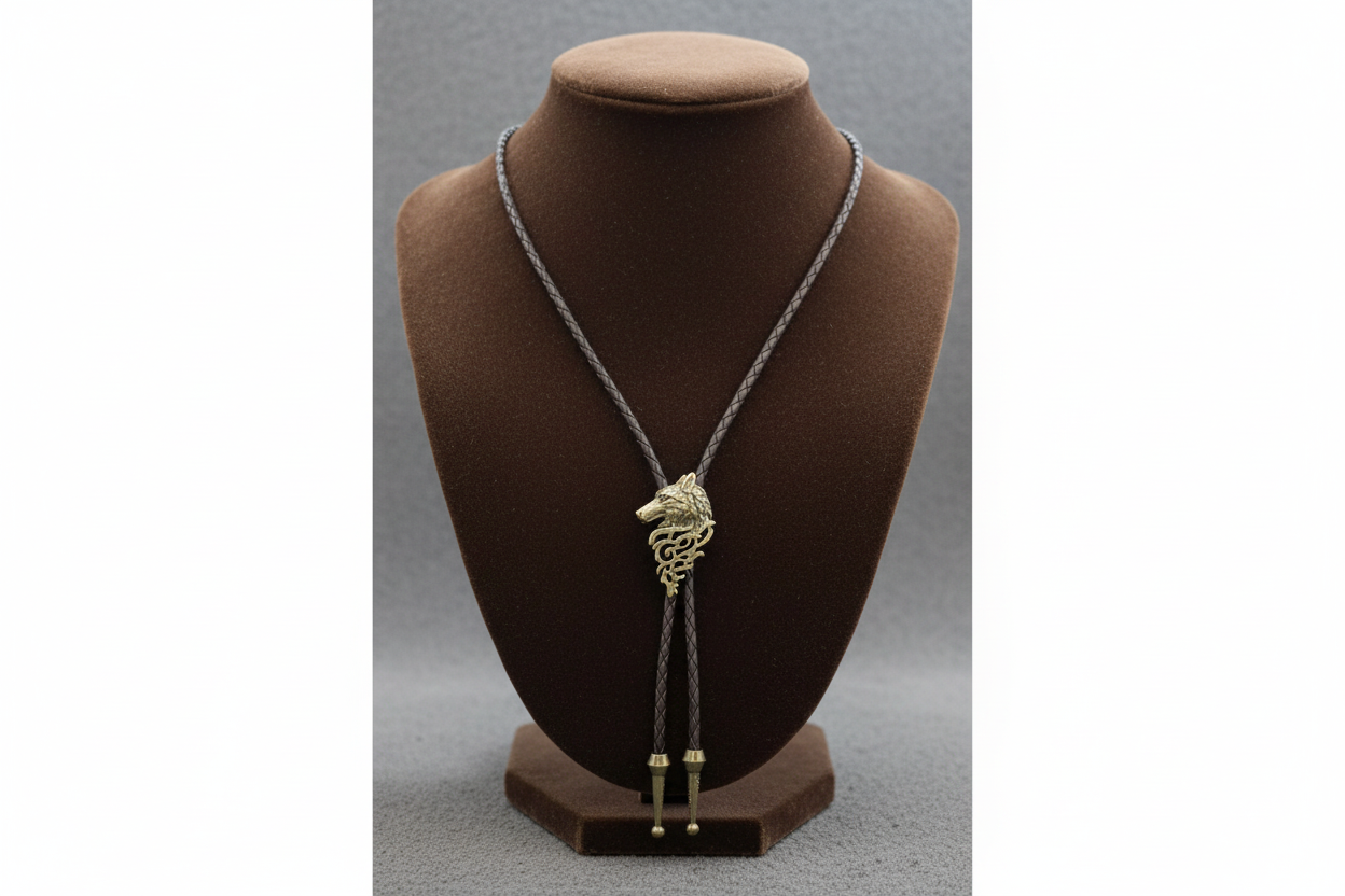 Cowboy brown rope necklace men's ladies unisex accessories western Texas party festival pendant