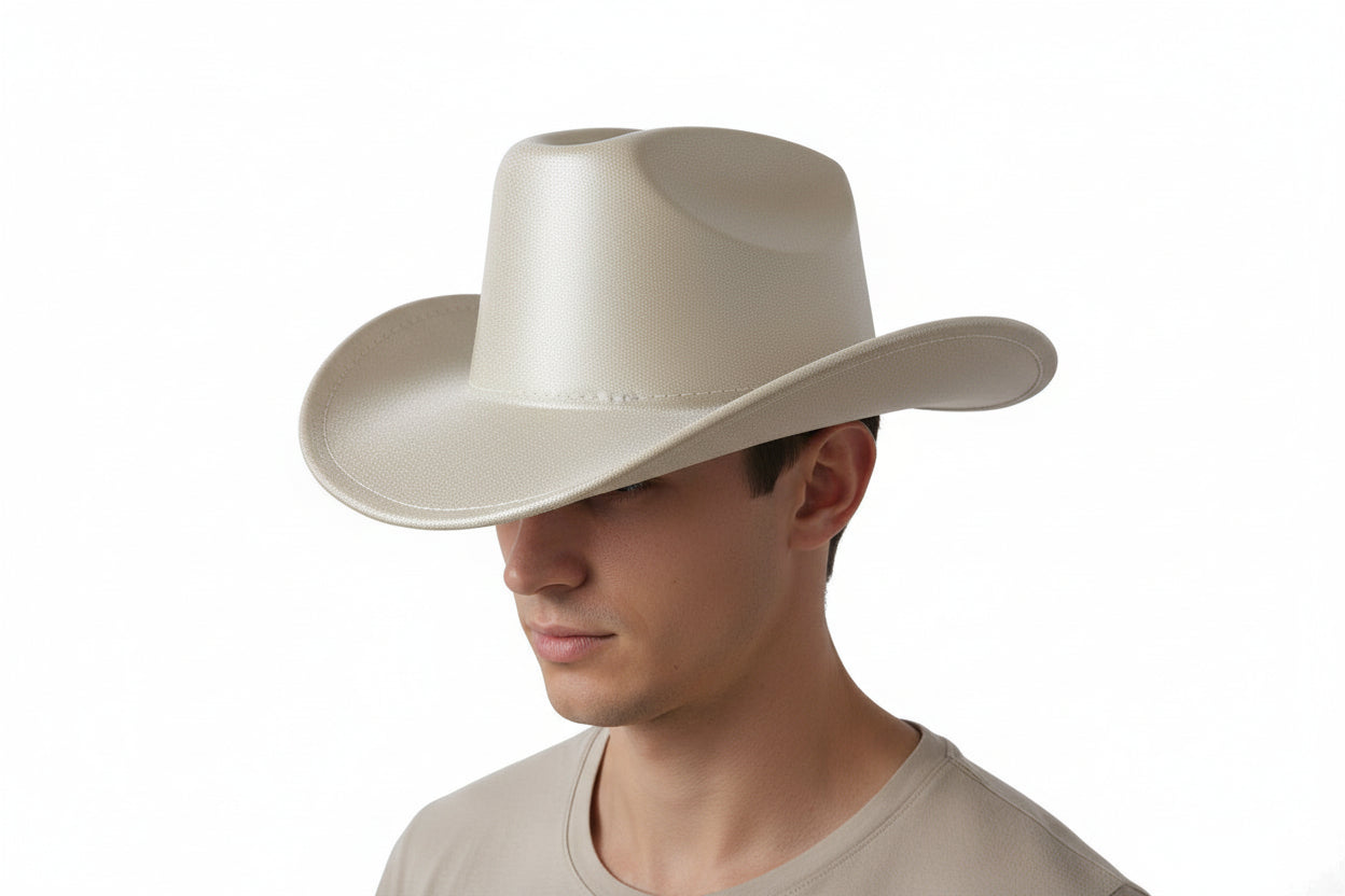 Stunning shiny gold cowboy cowgirl hat fancy dress rodeo western festival party