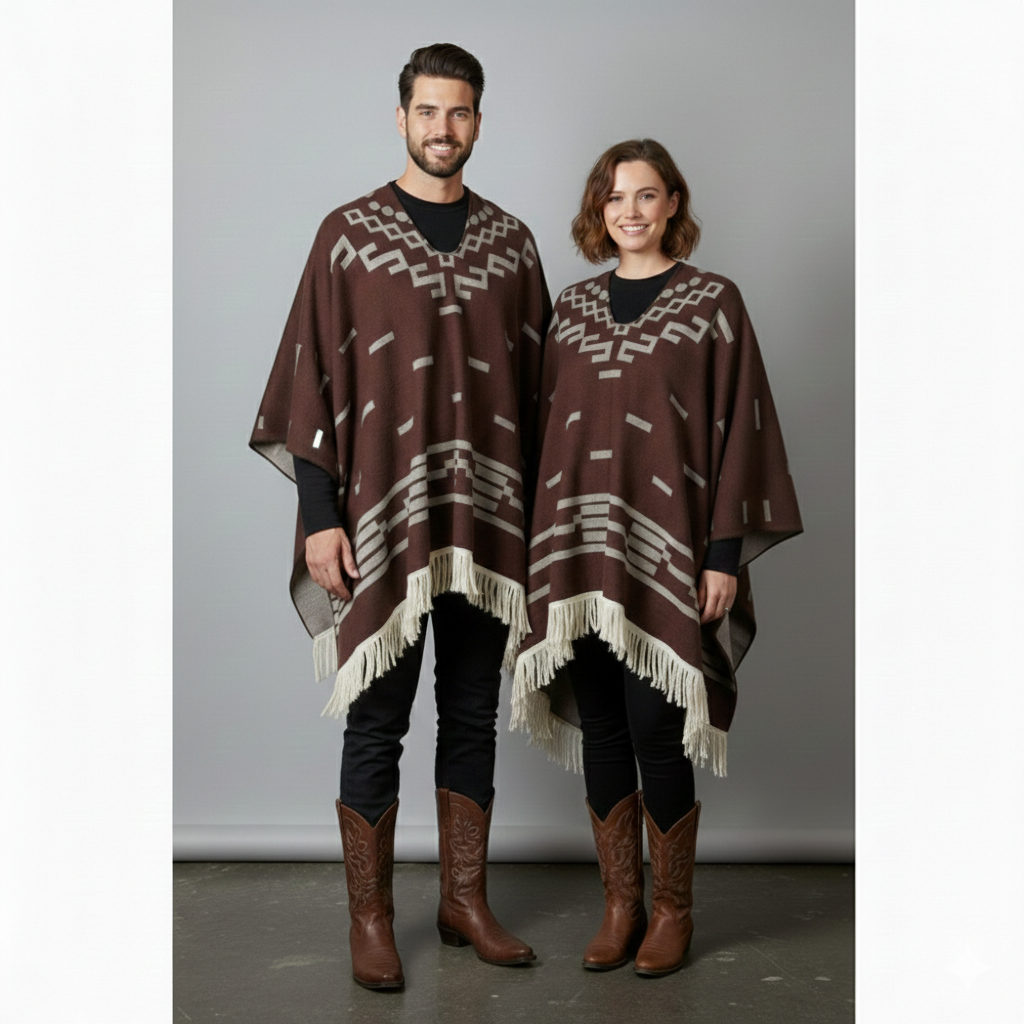 Cowboy poncho fancy dress costume outfit one size fits most