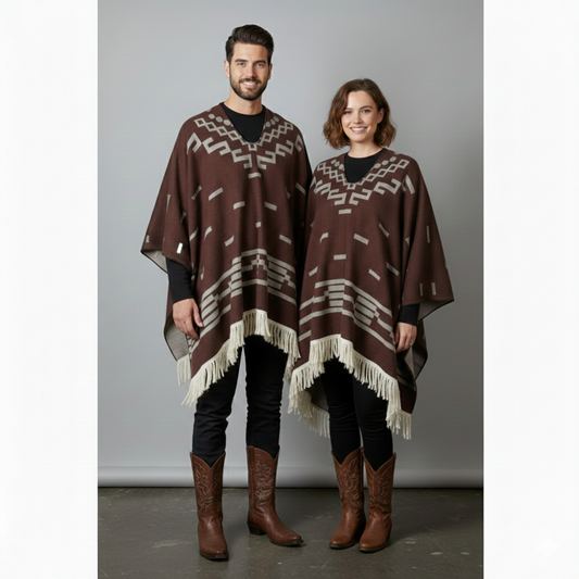 Cowboy poncho fancy dress costume outfit one size fits most