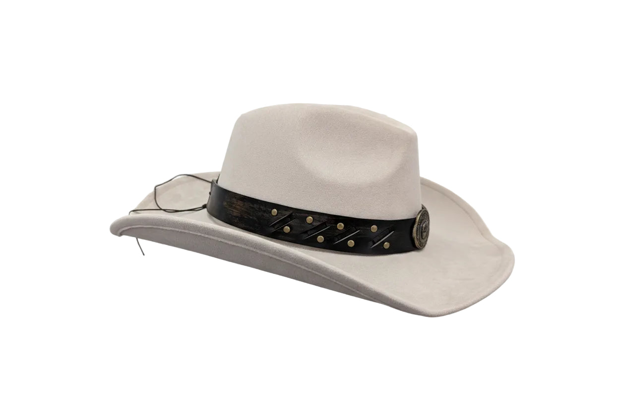 Beige pale cowboy cowgirl hat fancy dress bull