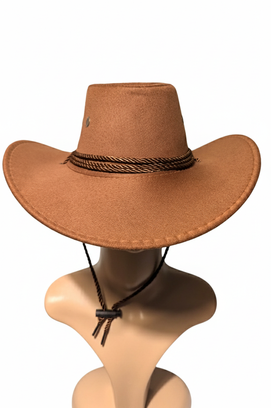 light brown cowboy hat mens unisex fancy dress western Texas Indiana woody stag festival