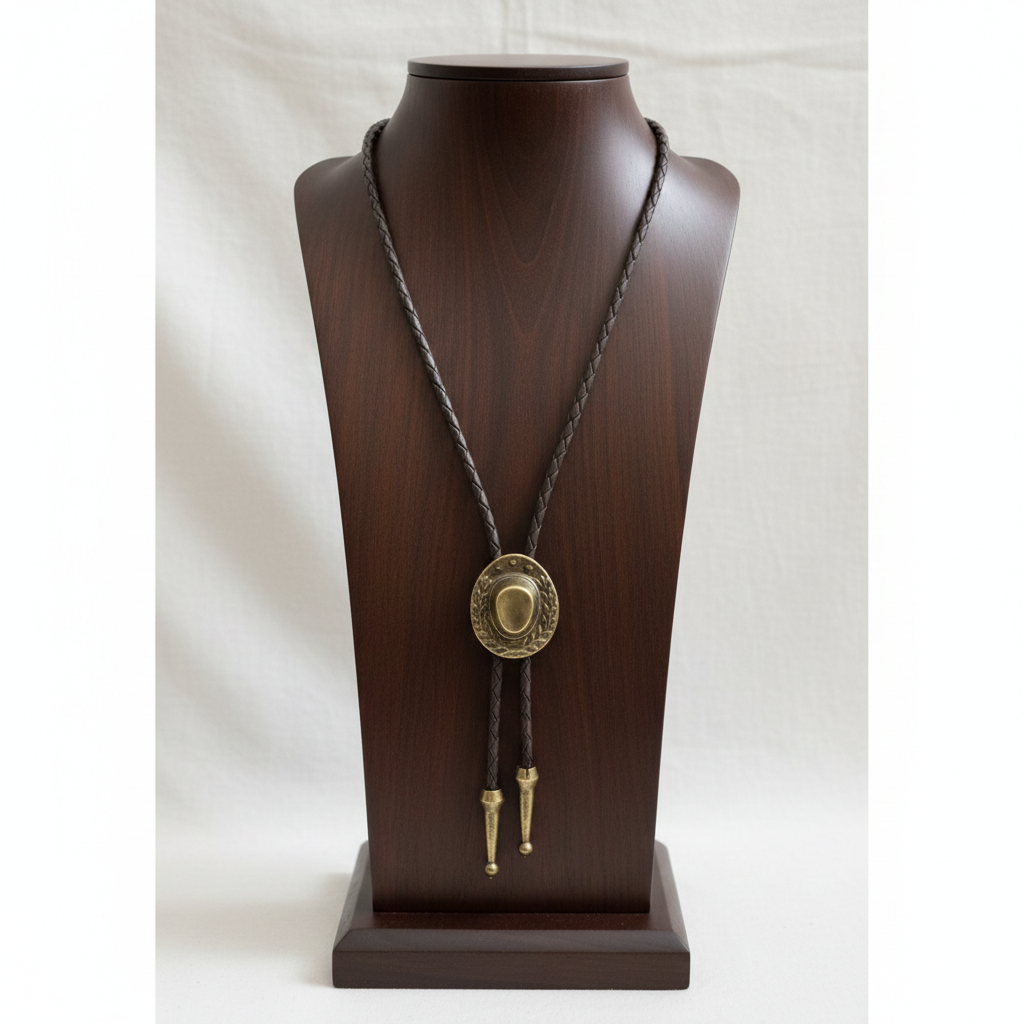 Cowboy brown rope necklace men's ladies unisex accessories western Texas party festival pendant