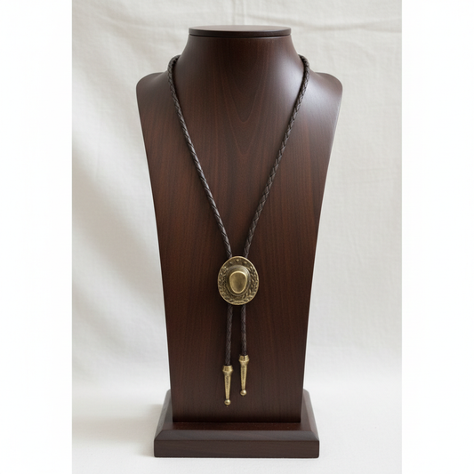 Cowboy brown rope necklace men's ladies unisex accessories western Texas party festival pendant