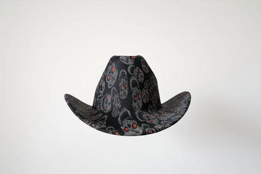 Halloween skeleton skull cowboy cowgirl hat fancy dress unisex party Gothic