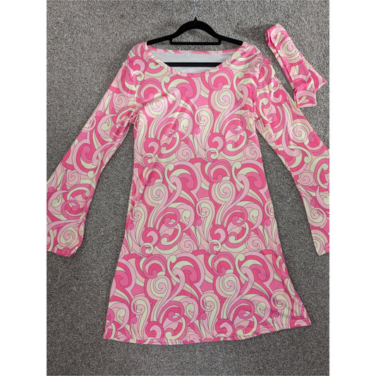 60s 70s Fancy Dress Costume Flower Power hippy hippie retro Gogo