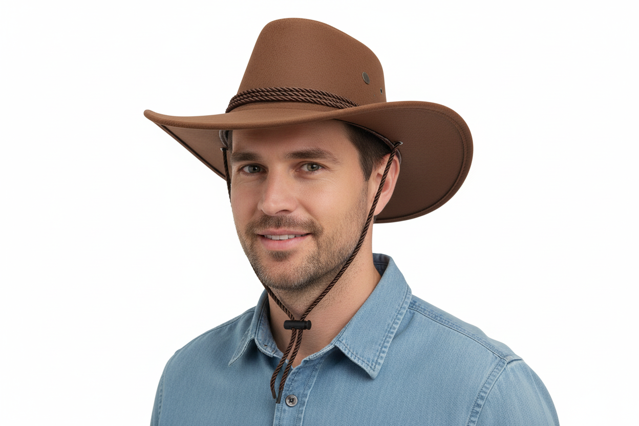 light brown cowboy hat mens unisex fancy dress western Texas Indiana woody stag festival